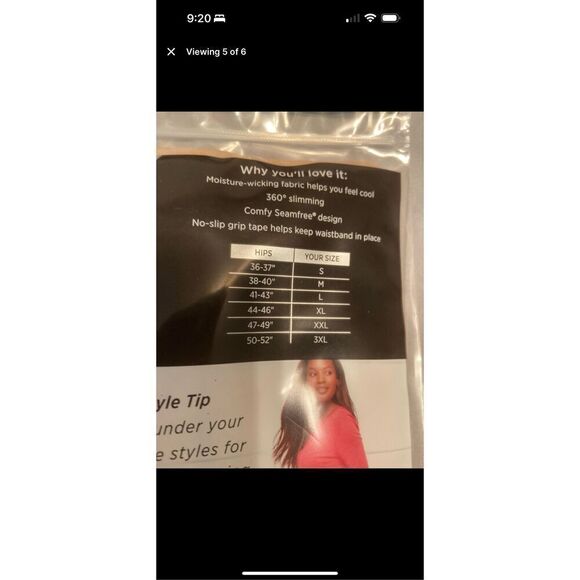 Jockey Essentials Women's Size 3XL Beige Seamless Slimming High Waist‎ Thong - Picture 5 of 6